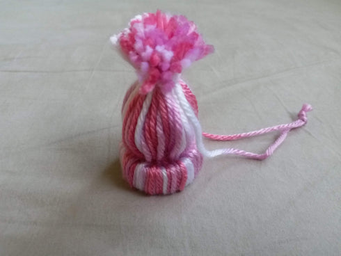 AussieSuperStore Handmade Products Pink Yarn Hanging Hats Yarn Hanging Hats | Handmade Christmas Tree Decorative Ornament AUSSIE17